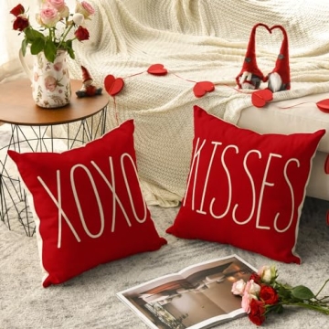 AVOIN Valentine's Day Pillow Cover Set of 4 - Charming Decor