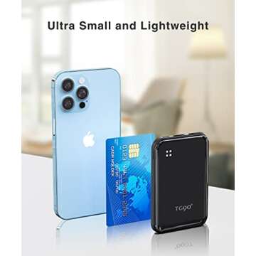 TG90° Mini Power Bank 4500mah Portable Charger with Built in Cable, Ultra Compact Battery Pack Portable Phone Charger Compatible with iPhone 13/13 Pro/12/12 Pro/11/11 Pro Max/X/XR/8/8 Plus/SE