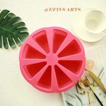EFIVS ARTS 8 Cavity Cake Slice Mold - Scone, Pizza, Cornbread, Mousse, Triangle Soap Mold