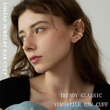 Stylish LOLIAS Gold Ear Cuff Earrings for Non-Pierced Ears