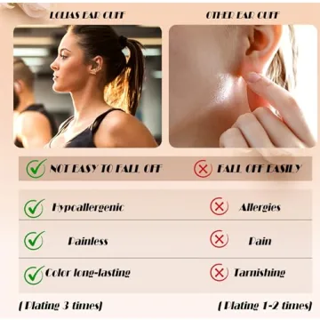 Stylish LOLIAS Gold Ear Cuff Earrings for Non-Pierced Ears