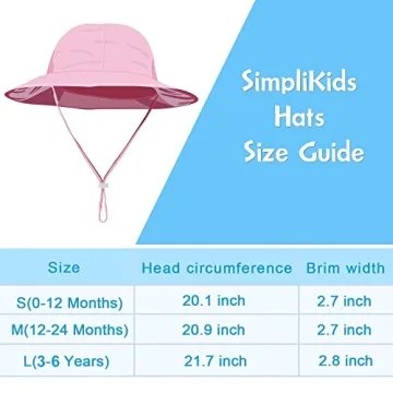 SimpliKids Sun Protection Hat Infant UV Protection Wide Brim