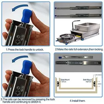 KCOLVSION Heavy Duty 30 Inch Drawer Slides with 260 lb Capacity