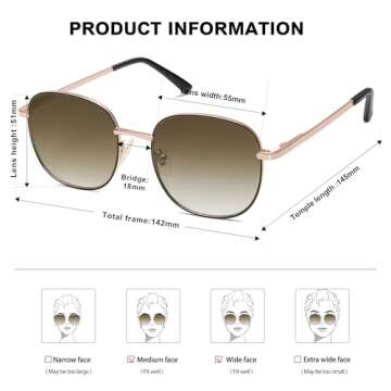 SOJOS Classic Trendy Square Sunglasses for Women Men Cute Big Frame Gold Shades SJ1137, Dark Green/Gradient Brown