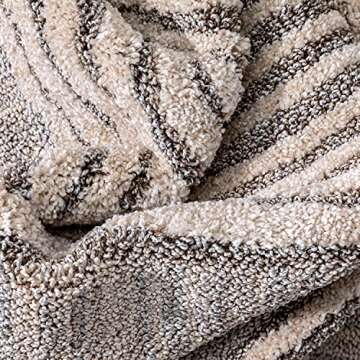 Well Woven Harlow Collection Briar Beige - Modern Tribal Minimalist Geometric 5x7 Area Rug - Ideal for Living Room, Dining Room & Bedroom - Durable, Stain Resistant & Easy to Clean