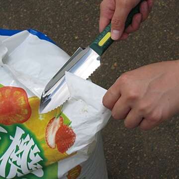 Nisaku NJP1830 Sansaibori Syou Mini Hori-Hori Digging Knife Japanese Stainless Steel 5-Inch Blade, Lightweight 5-Inch Green Ergonomic Plastic Handle