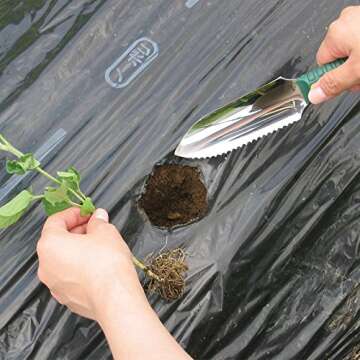 Nisaku NJP1830 Sansaibori Syou Mini Hori-Hori Digging Knife Japanese Stainless Steel 5-Inch Blade, Lightweight 5-Inch Green Ergonomic Plastic Handle