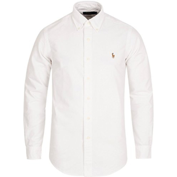 Ralph Lauren Polo Men's Long Sleeve Classic Fit Oxford Shirt, White, Large
