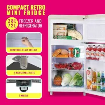Compact DEMULLER Mini Fridge with Freezer – Retro Style