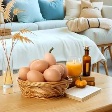 SallyFashion 8Pcs Wooden Faux Fake Eggs for Crafts and Play