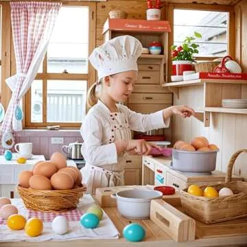 SallyFashion 8Pcs Wooden Faux Fake Eggs for Crafts and Play