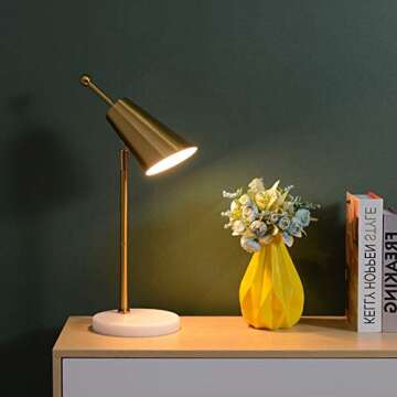 Hsyile Lighting KU300234 Modern Brass Finish Table Lamp for Home