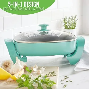 Greenlife Turquoise Electric Square Skillet - Perfect for Everyone