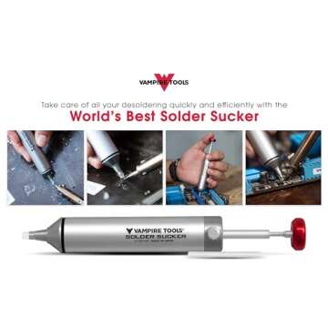 Vampliers Premium Solder Sucker Made in Japan Heavy Duty Desoldering Pump High Power Vacuum Suction