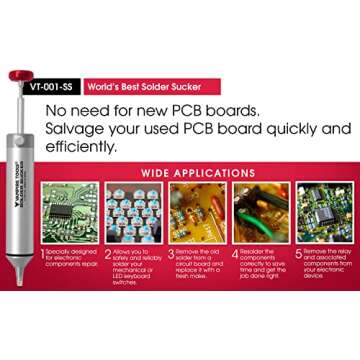 Vampliers Premium Solder Sucker Made in Japan Heavy Duty Desoldering Pump High Power Vacuum Suction