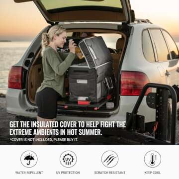 BougeRV 12 Volt Refrigerator 12V Car Fridge 30 Quart Portable Freezer Compressor Cooler -7℉~50℉ Compressor Freezer, 12/24V DC 110~240 Volt AC, for Truck RV SUV