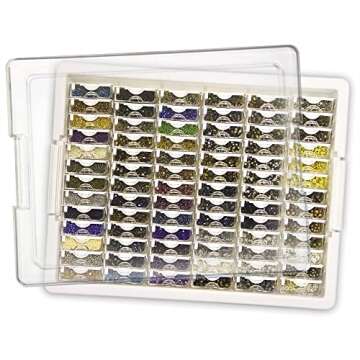 Bead Storage Solutions Elizabeth Ward Plastic Storage Tray and Bead Organizer with 78 Containers of ...