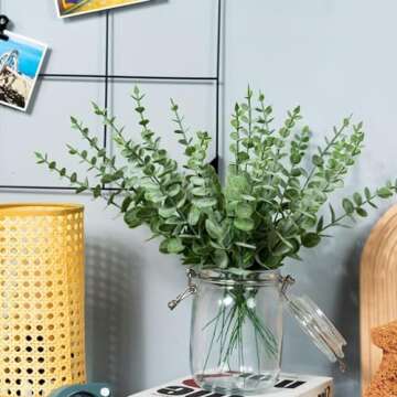 ABAJI Plastic Eucalyptus Stems 12PCS – Everlasting Beauty