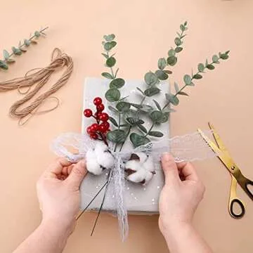 ABAJI Plastic Eucalyptus Stems 12PCS – Everlasting Beauty