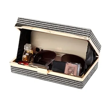 Renabro Women Retro Radio Shape Crossbody Bag Rhinestone Metal Vintage Evening Clutch Purses (80s rainbow)