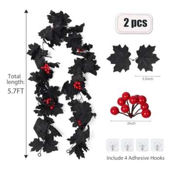 YQLMTT Fall Maple Garland - Autumn Hanging Fall Leave Vines for Home Garden Wedding Party Thanksgivi...