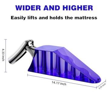 FEWZOZ Mattress Lifter & Wedge Bed Maker Tool for Changing Sheets - Helps Lift and Hold The Mattress, Tucks Sheets, Removes Sheets, Bed Skirts - Alleviating Back Pain (1 Piece)