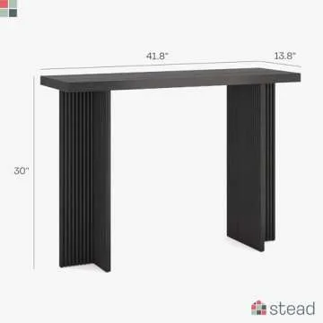 Fluted Console Table - Stylish Entry Desk for Narrow Spaces - Modern Home Decor - Solid Wood Entrywa...