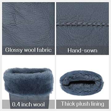 Surblue Winter Leather Mittens - Shearling Lambskin Gloves