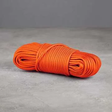 Amazon Basics 550 Type III Paracord, 7-Strand Core, High Strength - 5/32 Inch x 100 Foot (4mm x 30m), Orange