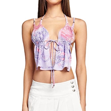 Stylish Ttrdeytl Women Twist Knot Knit Bandeau Top for Summer