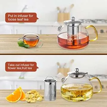 Elegant Glass Teapot with Removable Infuser Design