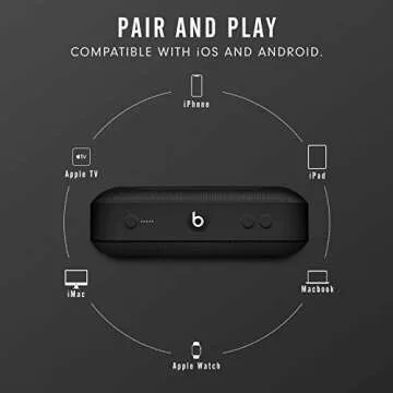 Beats Pill Plus Portable Wireless Speaker - Stereo Bluetooth, 12 Hours of Listening Time, Microphone for Phone Calls - Black