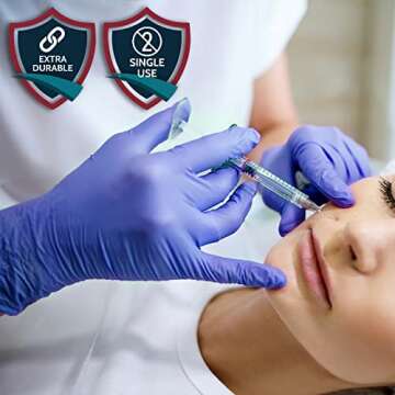 SHIELD LINE Nitrile Medical Examination Gloves, Medium 100 Pack - Disposable Surgical Gloves For Doctors & Nurses- Single-Use Latex & Powder Free Gloves For Hospital, Home Use, Cooking