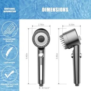 PWERAN High-Pressure Filtered Shower Head Handheld