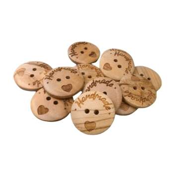 Wooden Buttons Handmade - Waxed Olive Wood - 2 Holes / 4 Sizes (20 mm)