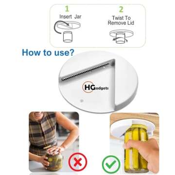 Jar Opener | Under Cabinet Jar Lid and Bottle Opener | Effortless Jar Opener For Weak Hands & Seniors with Arthritis | Suitable for Any Size Jar