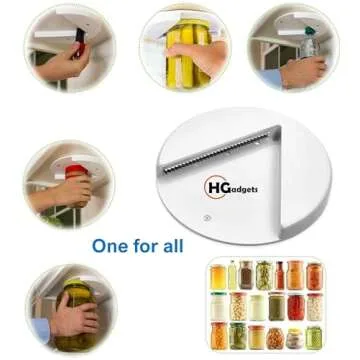 Jar Opener | Under Cabinet Jar Lid and Bottle Opener | Effortless Jar Opener For Weak Hands & Seniors with Arthritis | Suitable for Any Size Jar