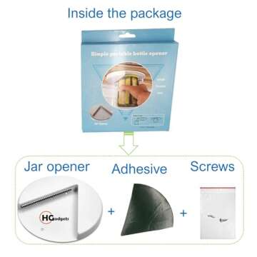 Jar Opener | Under Cabinet Jar Lid and Bottle Opener | Effortless Jar Opener For Weak Hands & Seniors with Arthritis | Suitable for Any Size Jar