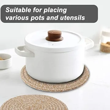 Durable Cotton Pot Holders Trivets Set - 4 Pcs