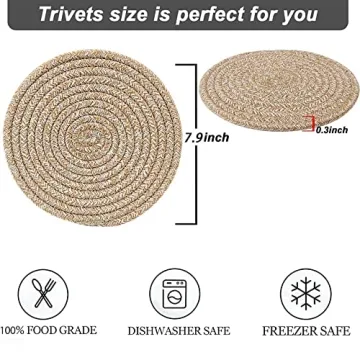 Durable Cotton Pot Holders Trivets Set - 4 Pcs