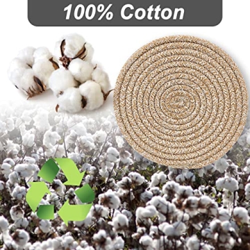 Durable Cotton Pot Holders Trivets Set - 4 Pcs