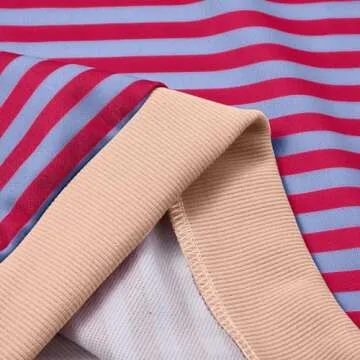 Free People Dupe Women's Oversized Striped Crew Neck Long Sleeve Sweatshirt, Pink, Size S