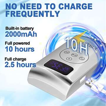 JOSLOVE Electric Nail Drill with Nail Lamp, 35000RPM Rechargeable Portable Electric Nail File for Home Salon Manicure Pedicure White