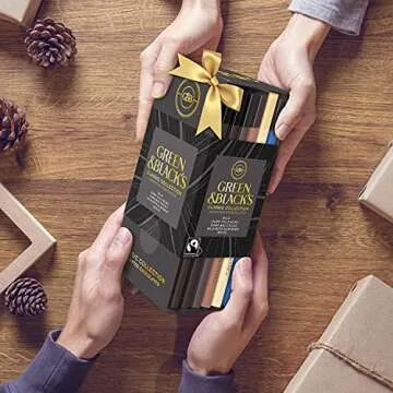 Green & Black’s Organic Chocolate Gift Set (85% Dark Chocolate, 70% Dark Chocolate, Milk Chocolate, Milk Chocolate with Almonds, and White Chocolate), 6 - 3.17 oz Bars