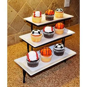 Partito Bella 3 Tier Plate Rack with Swiveling Stand and Platters
