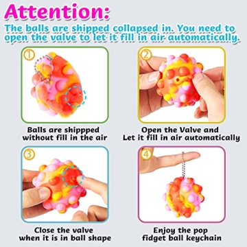Inflatable Pop Fidget Ball Toys 4-Pack Stress Relief Sensory Fun