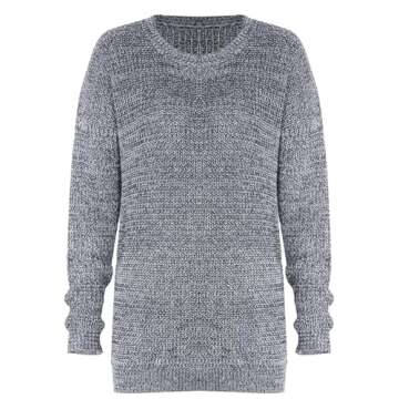 shermie Women's Cute Heart Pattern Elbow Patchwork Knitted Sweaters Long Sleeve Crew Neck Casual Pullover Medium Thin Gray