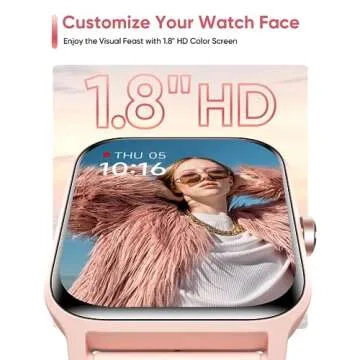 Fitpolo Smart Watches for Women - 1.8" HD Screen, Alexa, IP68 Waterproof Fitness Tracker