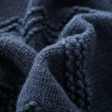 BOURINA Navy Throw Blanket Soft Textured Decorative 50x60