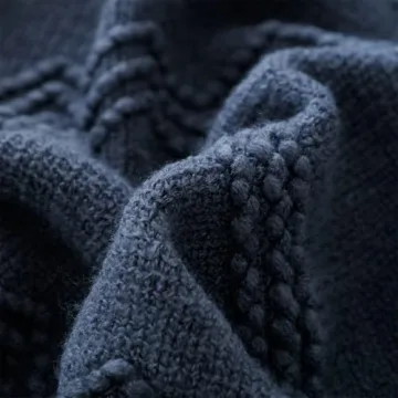 BOURINA Navy Throw Blanket Soft Textured Decorative 50x60